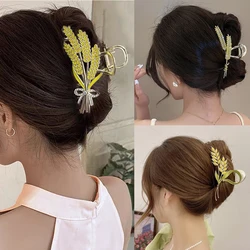 Korean Wheat Ears Hair Claws Hairpins For Women Fashion Clip Metal Crab Headwear Hair Accessories Wedding Birthday Gift