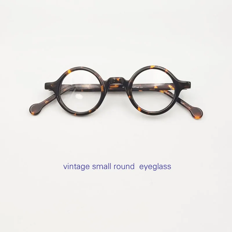 

38mm vintage small round acetate eyeglass frame for men and women myopia prescription glasses vintage round spectacles