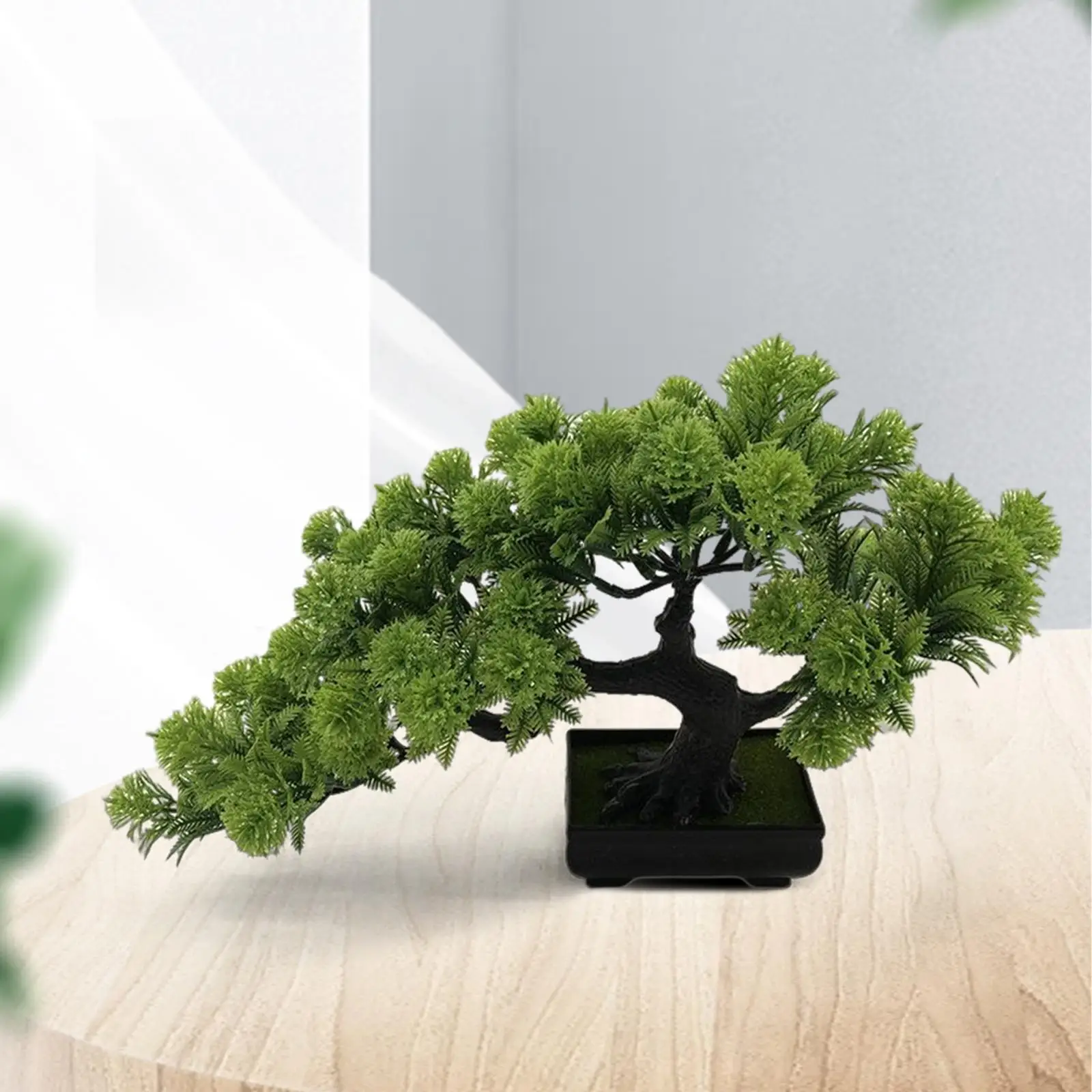 Árbol de pino bonsái Artificial, simulación de plantas en maceta, árbol de exhibición de escritorio para estantería, sala de estar, decoración de alféizar de ventana