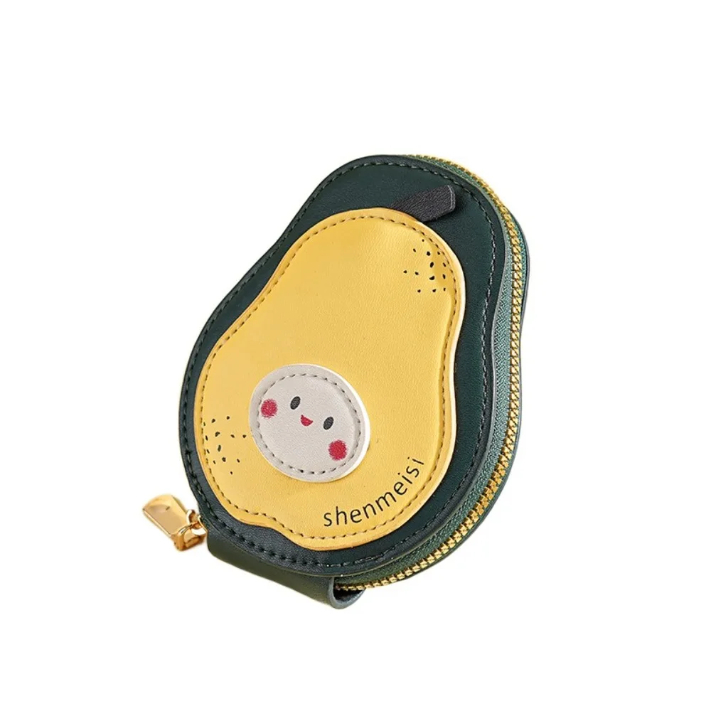 

Korean Style PU Leather Card Case Large Capacity Cartoon Pear Shape ID Card Holder Slim Coin Purse Multi-slot Card Case