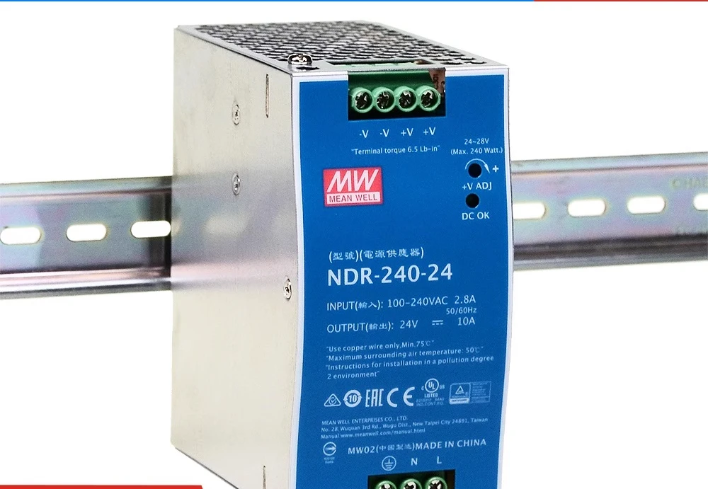 NDR-240 Switching Power Supply 220V to 24V Rail 48V DC Stabilized Voltage DRP Transformer Motor DR