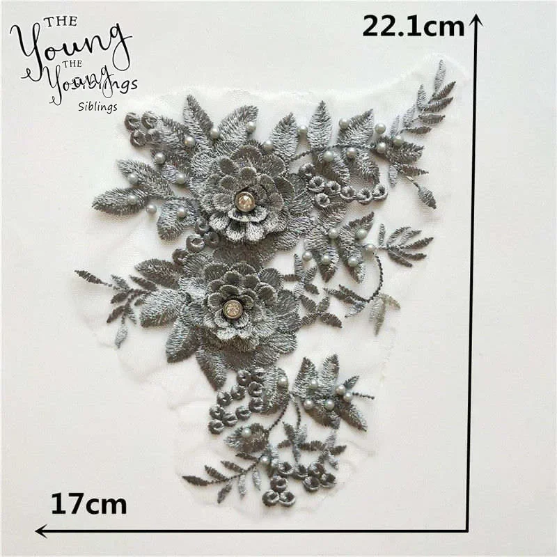 Exquisite Flower Embroidery Lace Collar Sewing Applique DIY Lace Neckline Wedding Dress Decoration Accessories Scrapbooking