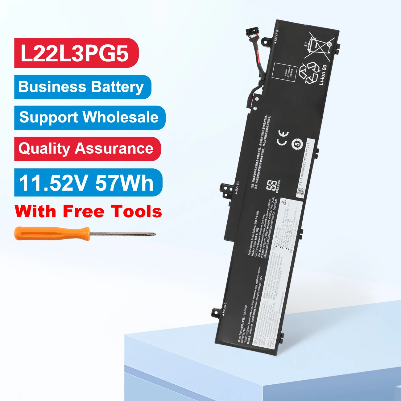 KingSener L22L3PG5 Laptop Battery for Lenovo ThinkPad E14 G5 E16 Gen 1 L22B3PG5 L22C3PG5 L22D3PG5 L22M3PG5 11.52V 4948mAh 57Wh