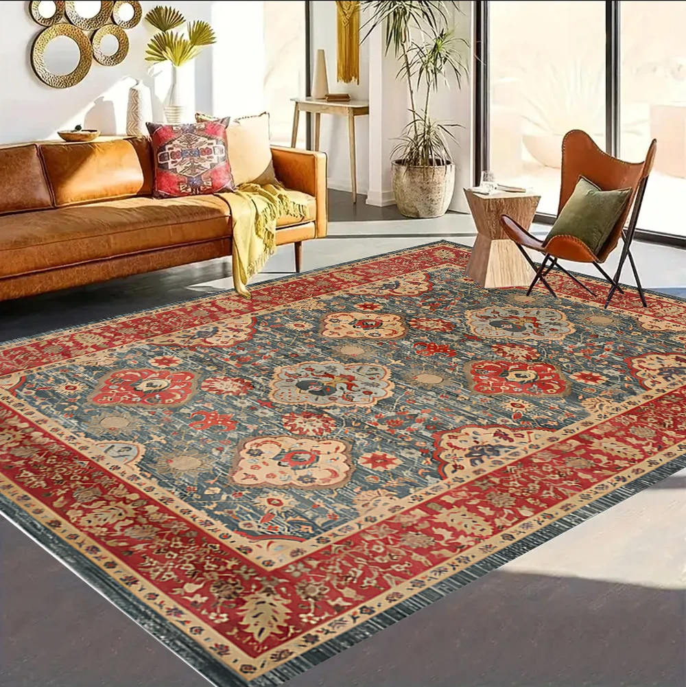 Retro Printed Bohemian Carpet Living Room Home Decor Sofa Rug Bedroom Rug Lounge Room Coffee Table Floor Mat Indoor Door Mat