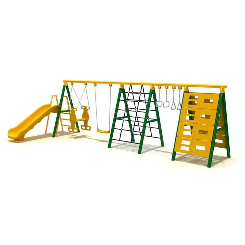 Multifunction outdoor combination swing and slide playground for kids