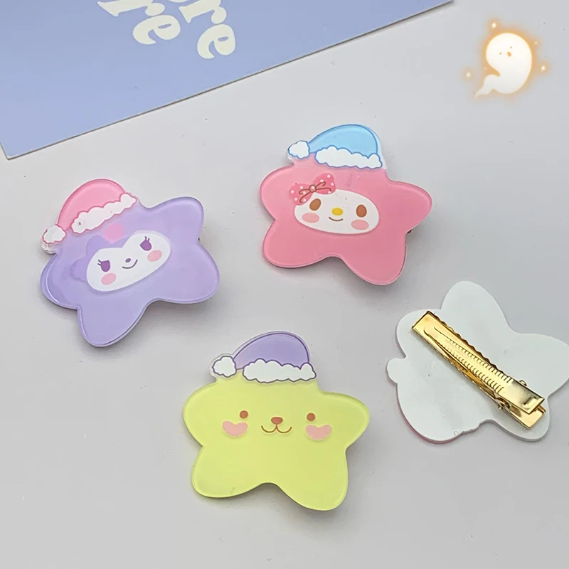 Pince à cheveux Sanurgente Anime, épingles à cheveux Kawaii, pince à cheveux douce, Pochacco, Cinnamoroll, Kuromi, Hello Kitty, Star Bangs, accessoires pour cheveux de dessin animé