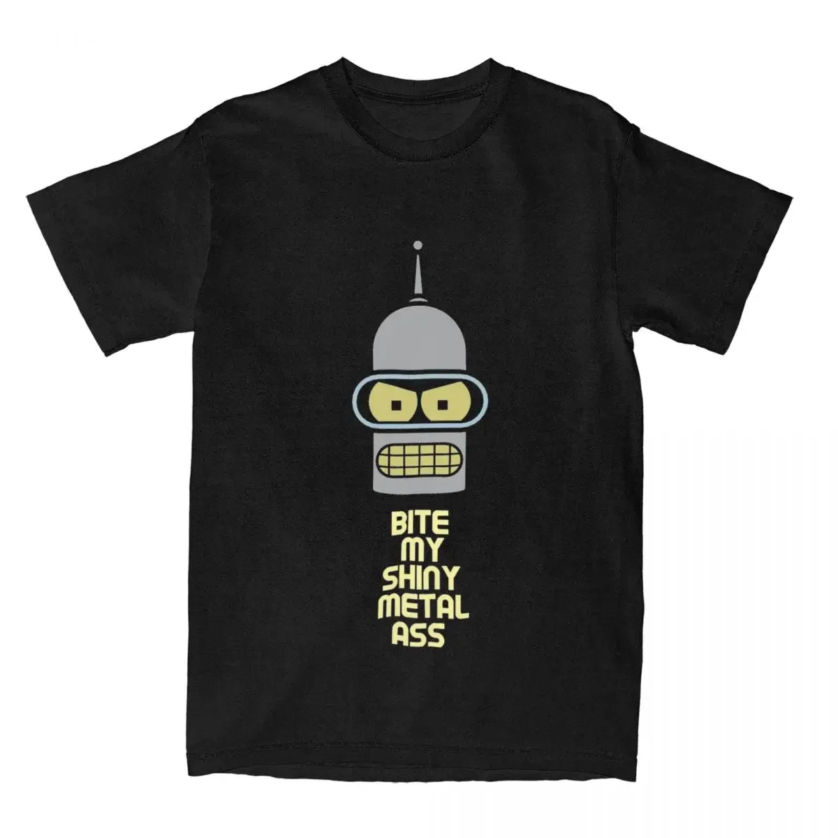 

2025 модная повседневная футболка Bender для женщин и мужчин, футболка с круглым вырезом и короткими рукавами, одежда, хлопковые летние топы с принтом, черная футболка