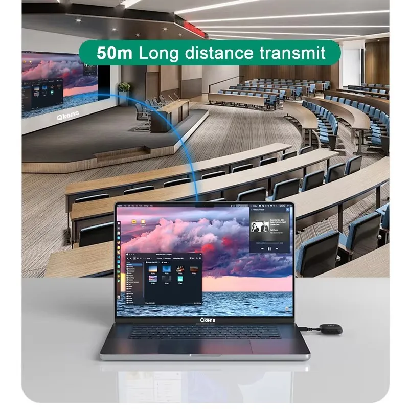 50-metrowy bezprzewodowy nadajnik i odbiornik wideo HDMI typu C Adapter wyświetlacza TV Stick do kamery PC Laptop do projektora TV — zdjęcie produktu 4