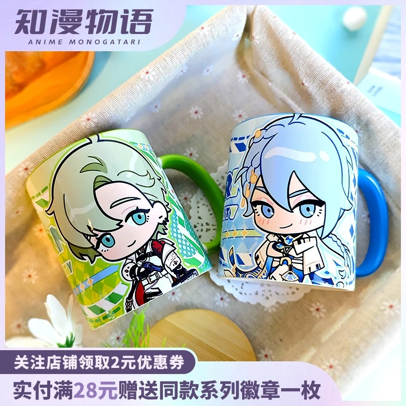 

Anime Nu: Carnival Eiden Olivine Blade Edmond Cosplay Game Water With Cartoon Ceramic Coffee Mug Cup Lid Spoon Gift