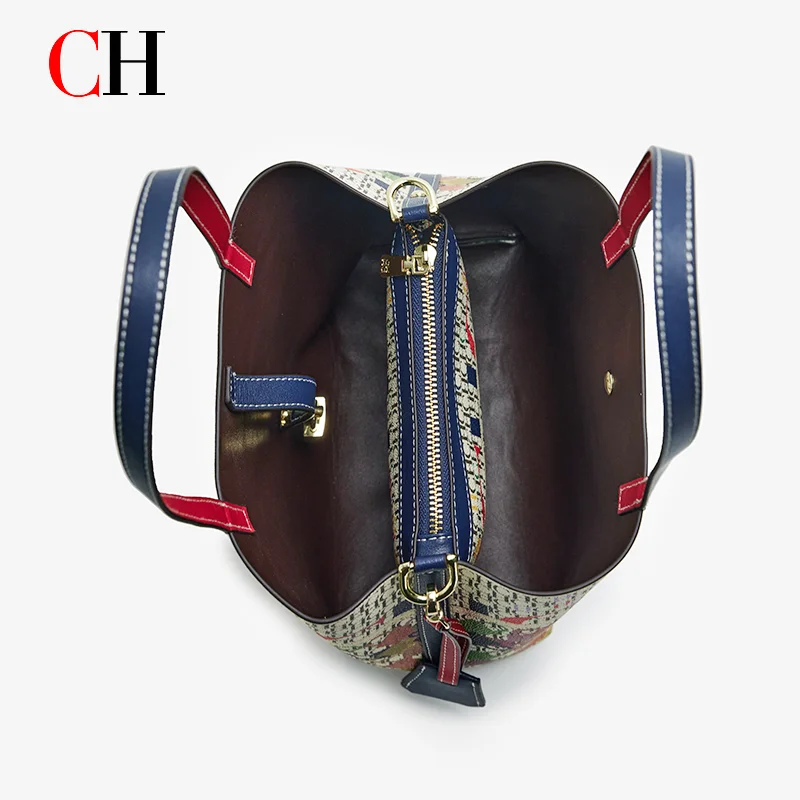 CH Women Large Capacity Printed Tote Bag Fashion Letter Pattern Handbag Casual Shoulder Crossbody Bag Ladies Shopping Travel Bag view 6