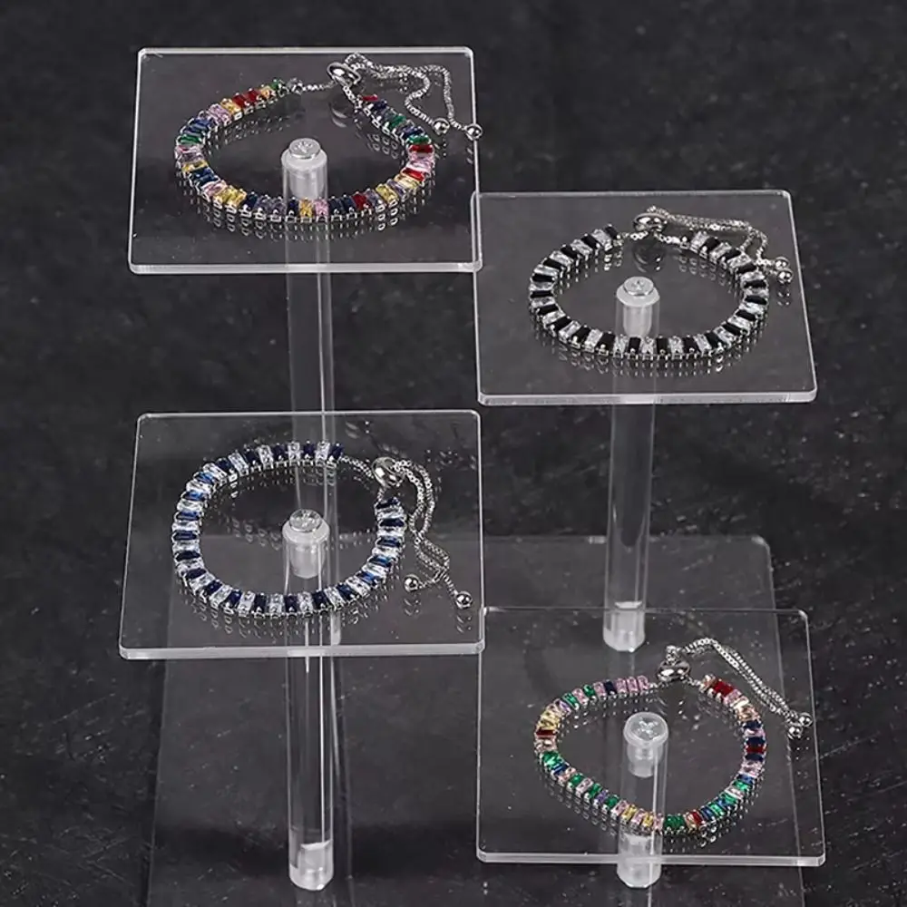 Removable 4 Layers Display Stand Dust Proof Multi Layer Square Transparent Jewelry Holder Portable Multi-functional
