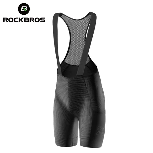 ROCKBROS pantalones cortos con pechera para ciclismo para hombre medias ligeras de alta elasticidad bolsillo de malla transpirable cojín suave pantalones cortos de ciclismo para verano