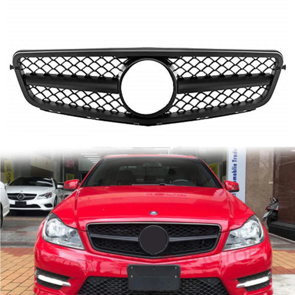 

AMG Style Grill Grille Black 08-13 For Mercedes-Benz C-W204 Class C200 C300 C350