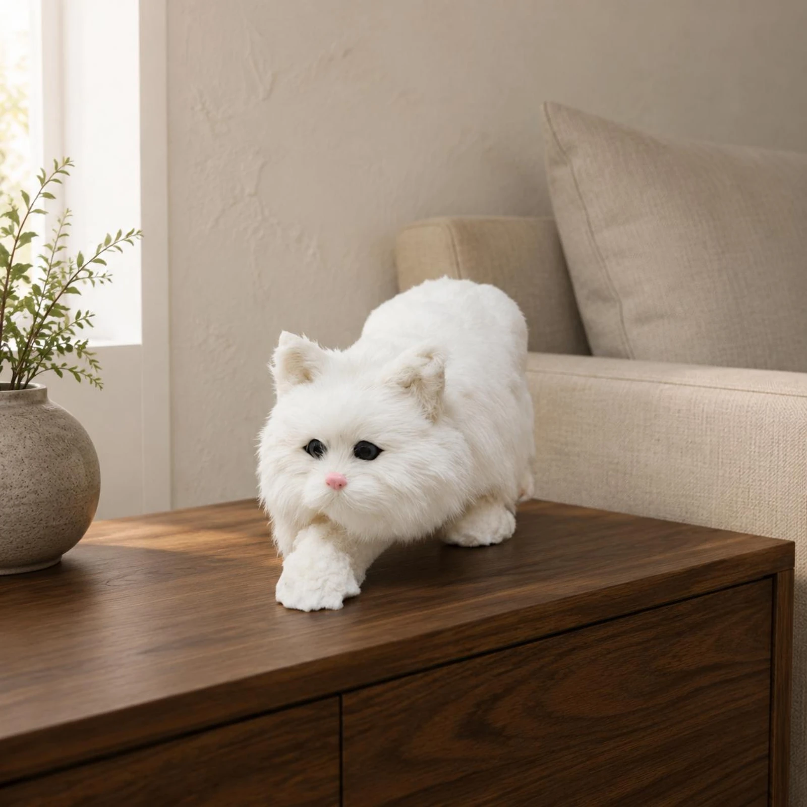 Realistic Animal Model Cat Statue Lightweight Hollow Ornament House Decoration for Reading Corner Setup