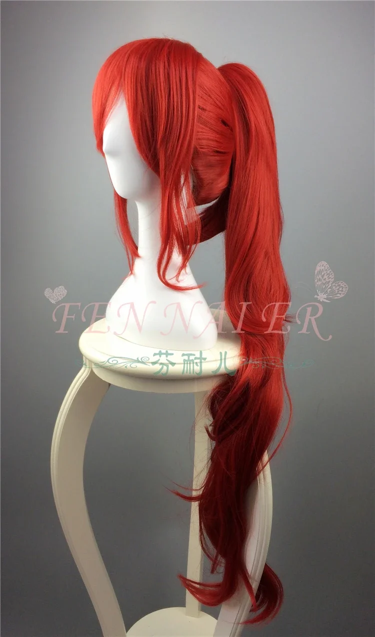 Tokyo Magica Quartet Sakura Kyoko cosplay wig Puella Magi Madoka Magica Sakura Kyouko red long ponytail hair wig costumes