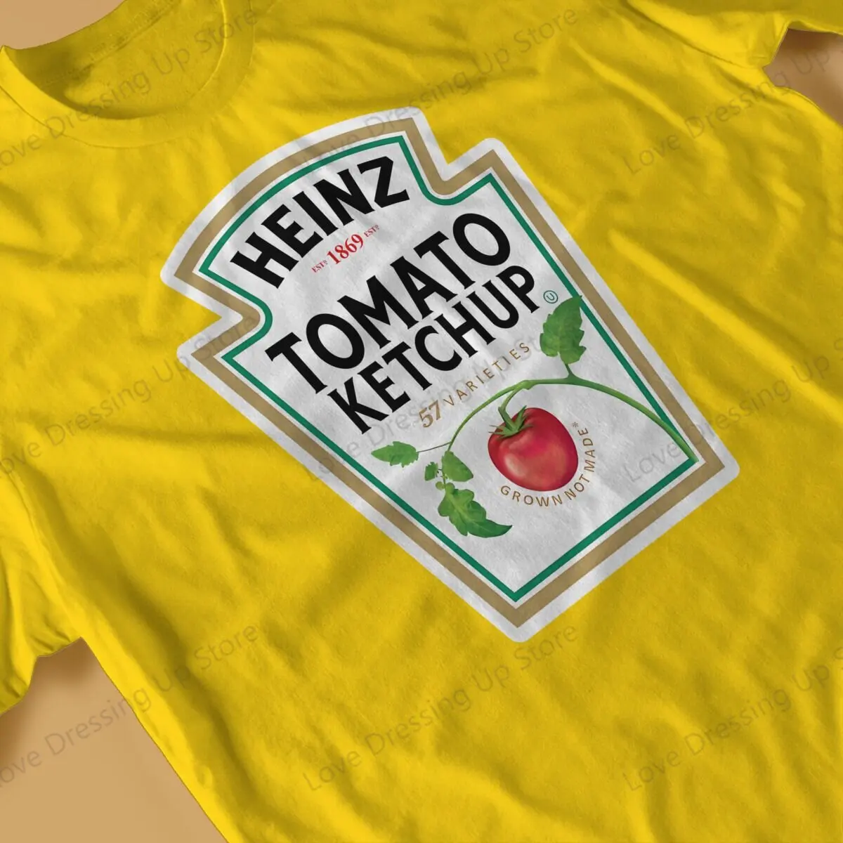 T-shirt Men's t-shirt Heinz Tomato Ketchup Summer Breathable Street Short Sleeve Top S-6XL
