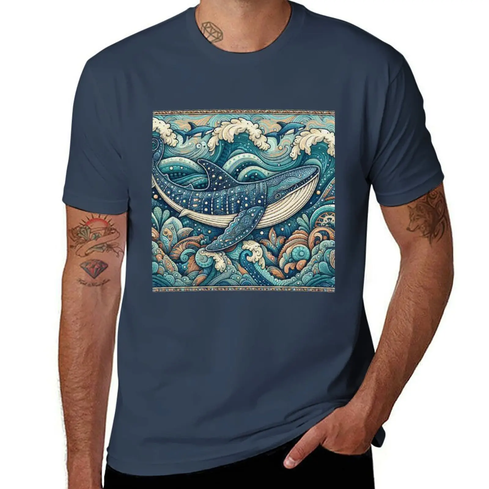 Great Whale the Shark T-Shirt Casual Streetwear Short Sleeve Tee
