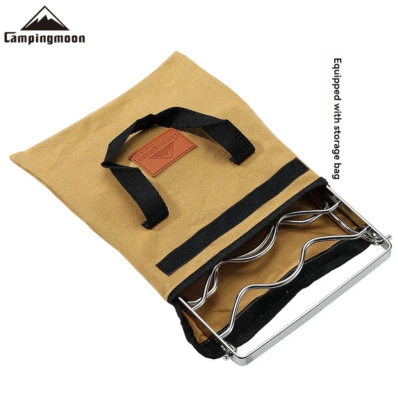 Campingmoon-ポータブルステンレス鋼バーベキューメッシュグリル、中型、高さ調節可能、MS-1012