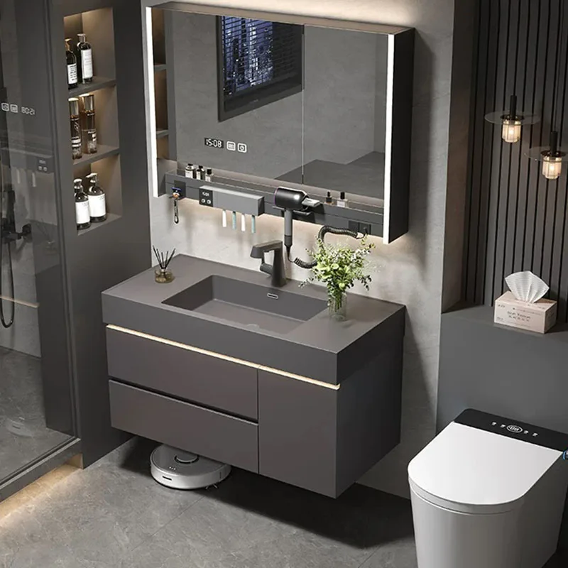 Storage Shelves Bathroom Cabinet Makeup Decorations Toilet Display Mirror Cupboard Partitions Drawers Gabinete Home Furniture