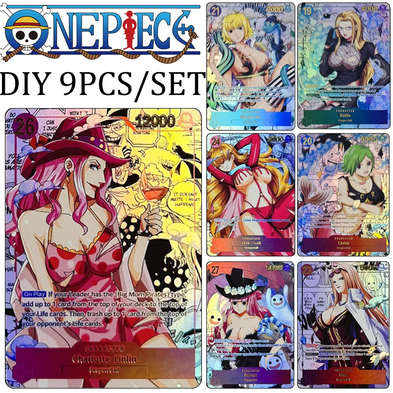 

DIY One Piece 9PCS/SET Kalifa camie Rebecca Domino Charlotte Linlin Perona Collectible cards favorite gift for boys' holidays