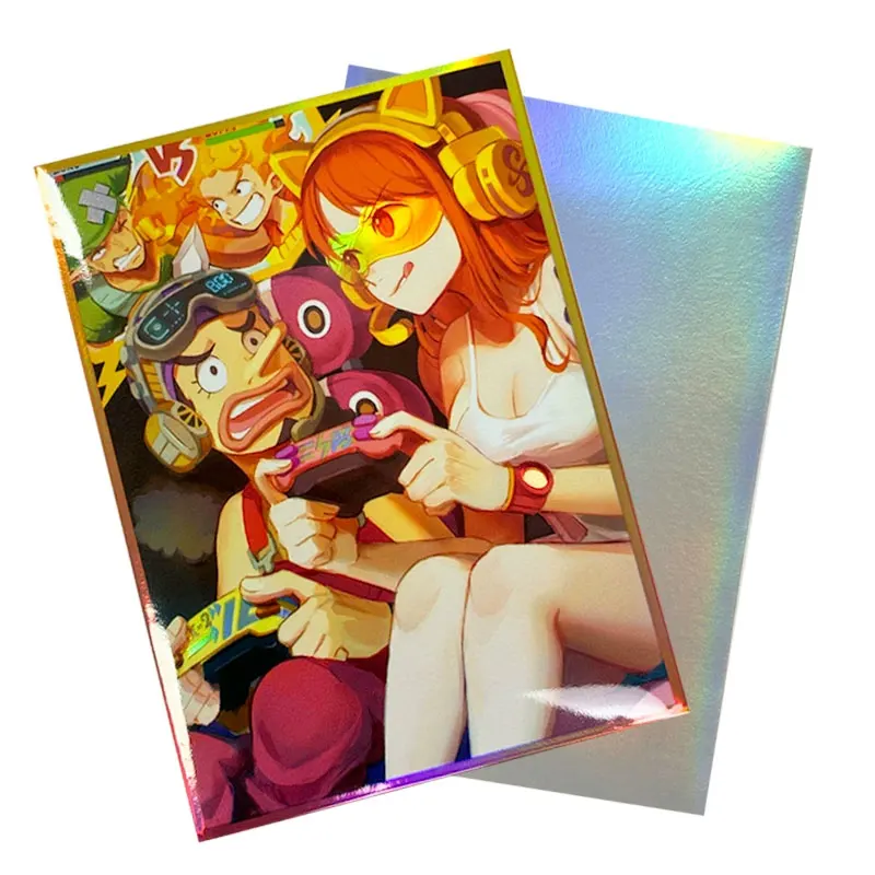 60PCS HOLO Anime Card Sleeves 66x91mm Board Game Cards Protector Card Shield Double Card Cover for PTCG/PKM/MGT WS Trading Cards