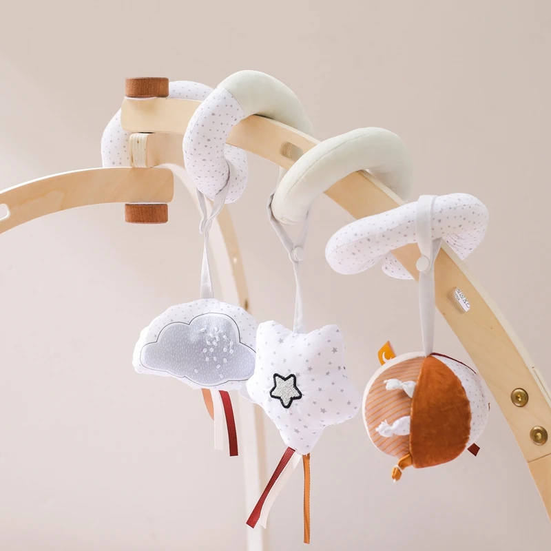 Baby Stroller Toys Cartoon Baby Bed Hanging Rattles and Mobiles for Babies Soft Disassembly Bed Winding Baby Toy 0 to 6 Months