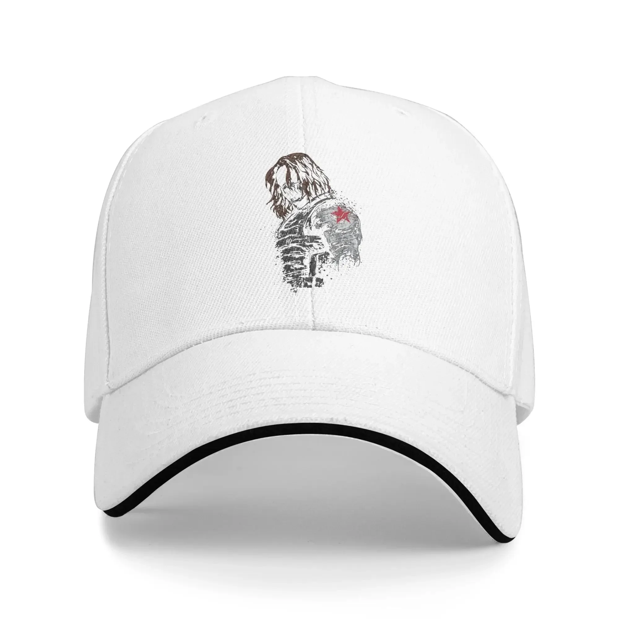 Nuevo sombrero tipo sándwich de Bucky Barnes Falcon And The Winter Soldier, gorra de béisbol estilo hip-hop, gorras ajustables con cierre a presión, lavables, talla S