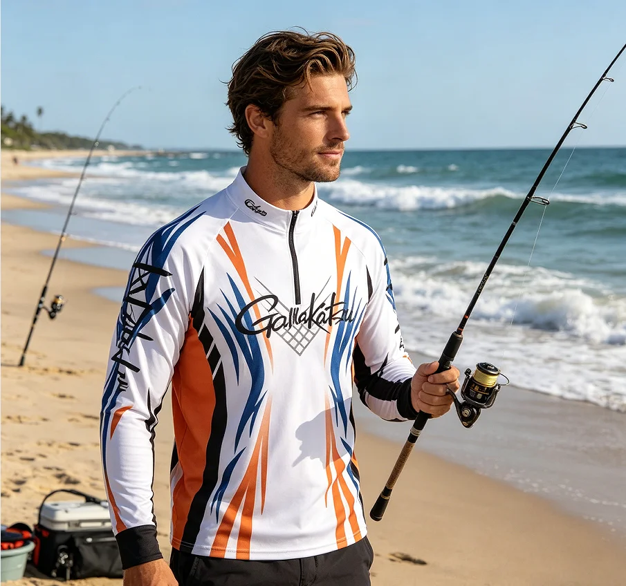 

Men's Long Sleeve Fishing Shirts Breathable Quick Dry Summer Hiking Outdoor Sportswear Comfortable Fishing Jackets for Men