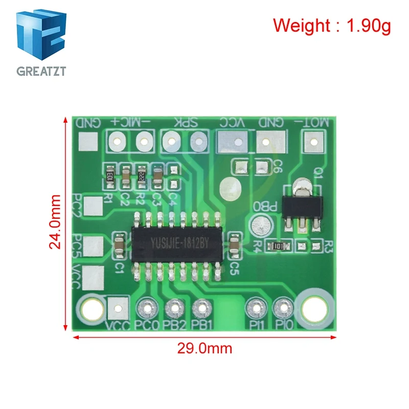 GREATZT DIY Voice Record Intelligent Playback Module Sound IC Board Voice Change Module For Toy Gift Accessaries DC 3V-5V