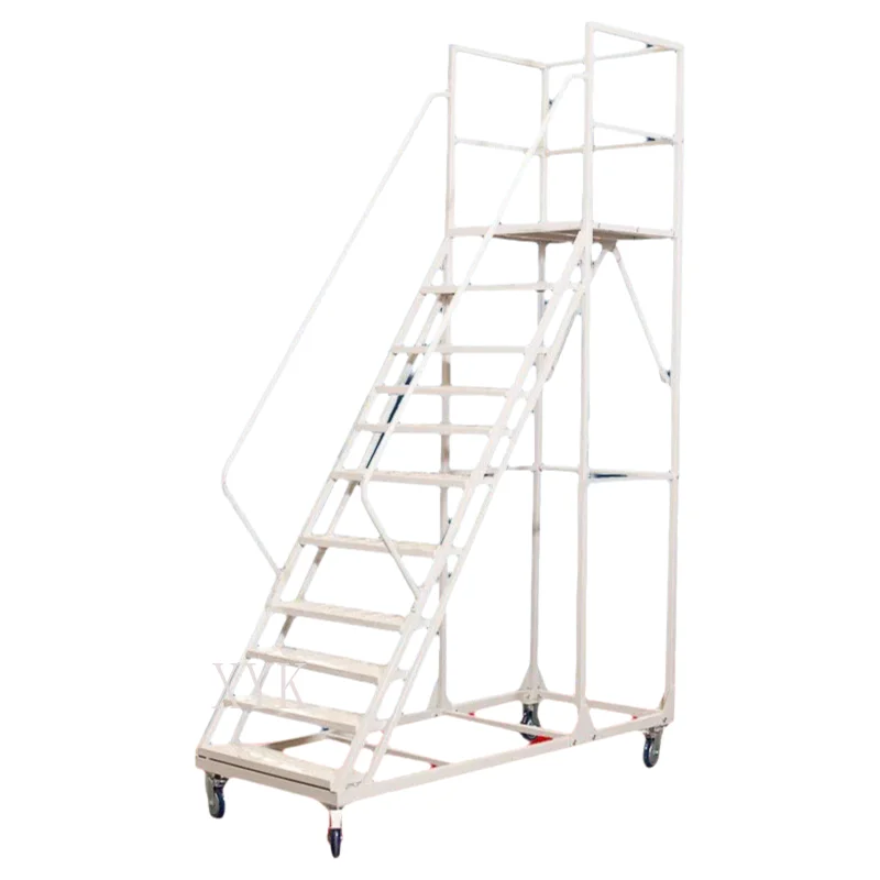 

Aerial Platform Warehouse Mobile Supermarket Anti Slip with Wheel Brake Stock Picking Ladder Mobile Access Ladder