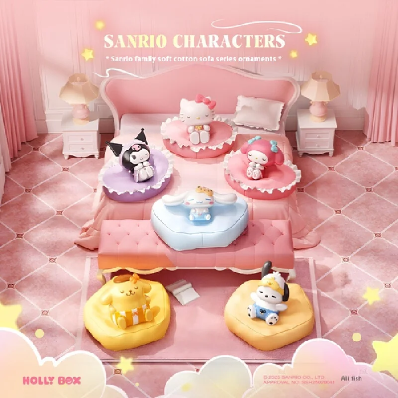 

Authentic Sanrio Family Soft Sofa Series Ornaments Handmade Blind Box Kuromi Hello Kitty Doll Gift Surprise Blind Box Happy Toy