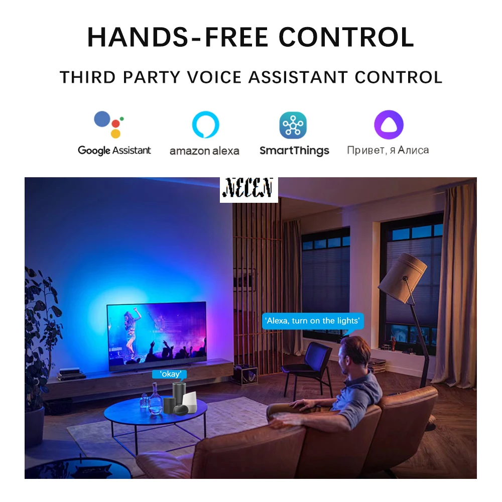 Tuya Smart RGB Strip Light Controller SP107E LED Music Spectrum Lighting APP Control Matrix Panel Pixel SPI