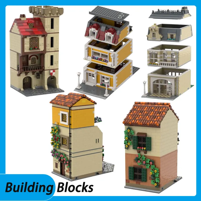 

Small particle assembled building blocks MOC-206731 735pcs 96365 Modern building construction toys 3D model gifts Puzzle boys DI