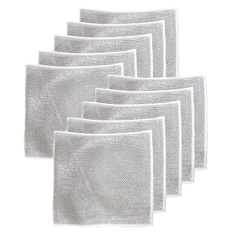 Easy To Rinse Wire Dishcloth Cleaning Cloth Kitchen Cleaning Cloth Multifunctional Non-Scratch Steel Wire Dish Towel