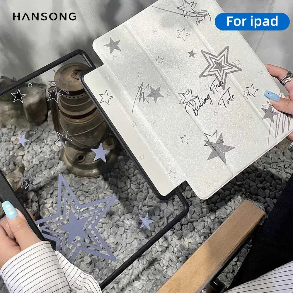 

For iPad Mini 6 7 iPad Pro 11 M4 iPad Air 11 M2/M3 10th A16 for Air 5/6/7/8 10.2 10.5 9.7 10.9 Star Case with Pencil Holder