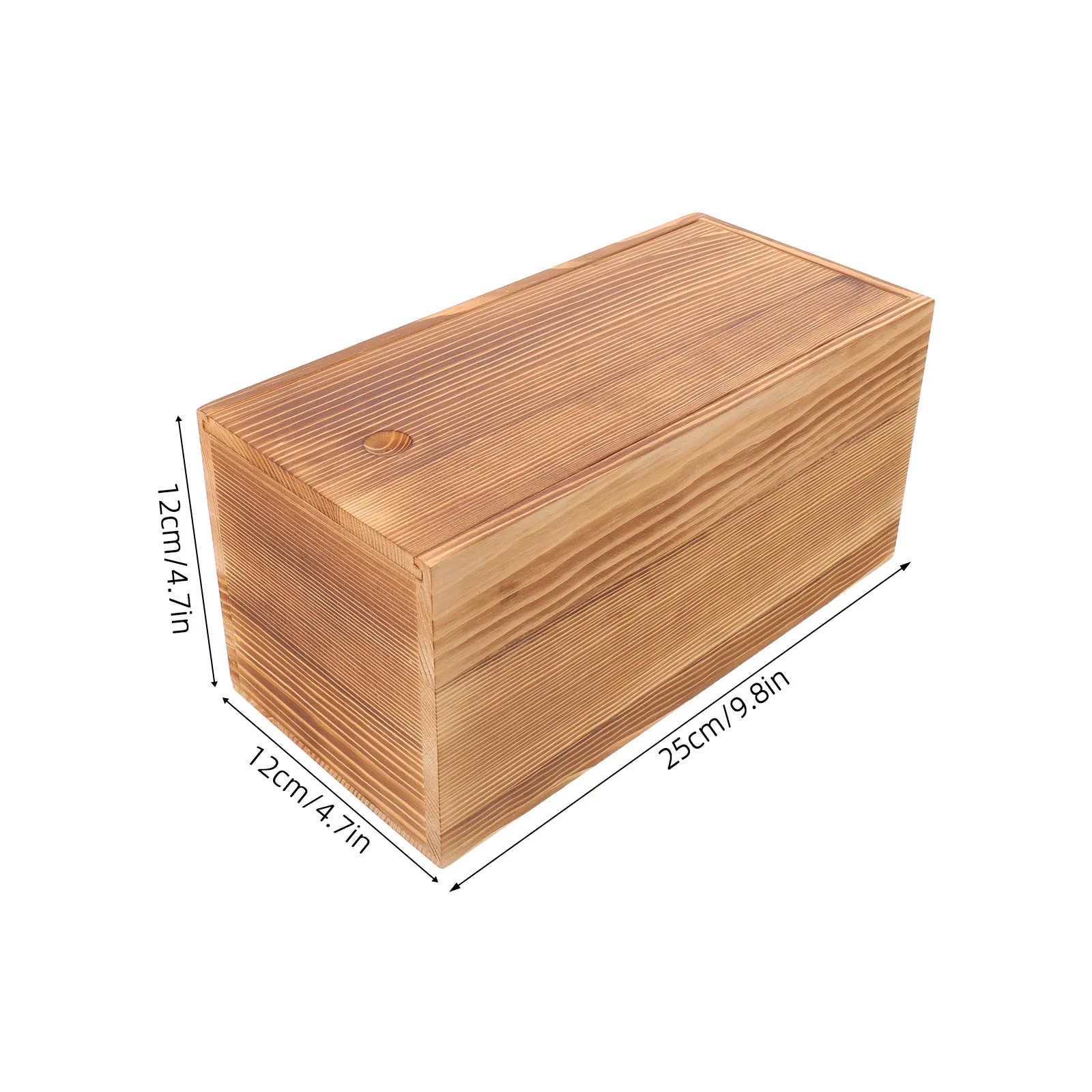 Vintage Wooden Slide Lid Storage Box for Letters Photos Keepsakes Jewelry Sewing Supplies Crafts DIY Home Decor Rustic Natural