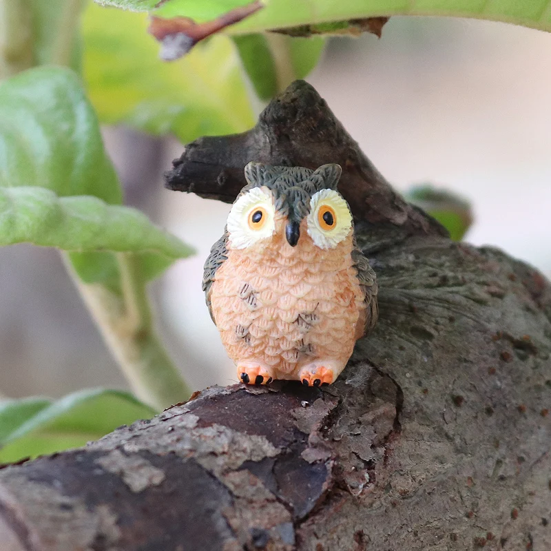 Oenux Wild Animals Snails Fox Frog Mouse Lizard Owl Bird Model Action Figure Figurines PVC Miniature Cake Toppers Cute Kids Toy