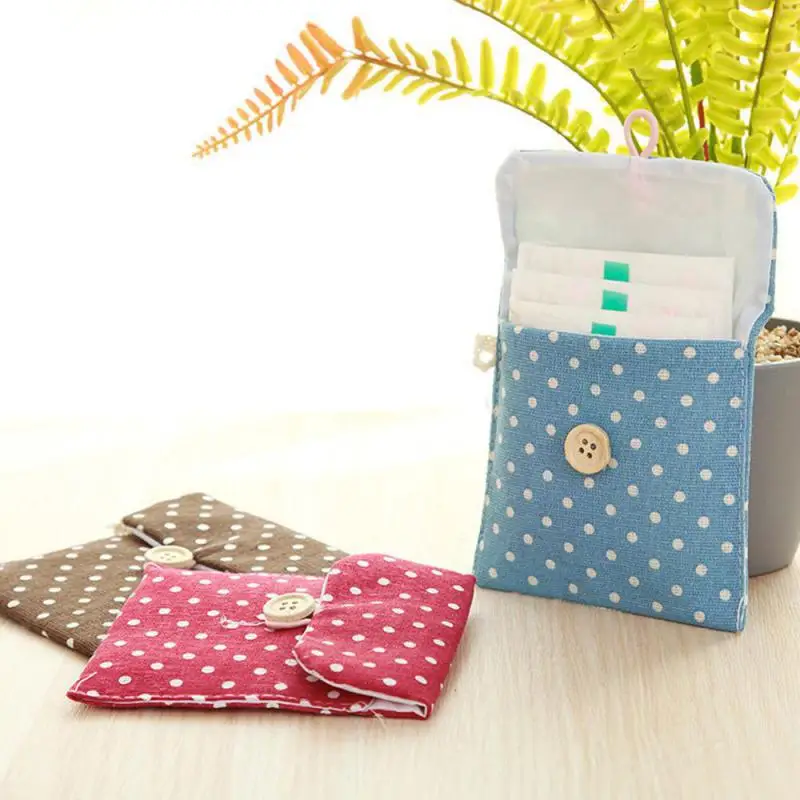 Portable Cute Tampon Storage Bag Sanitary Pad Pouch Napkin Towel Cosmetic Bags Organizer Ladies Makeup Face Mask Storage Bag