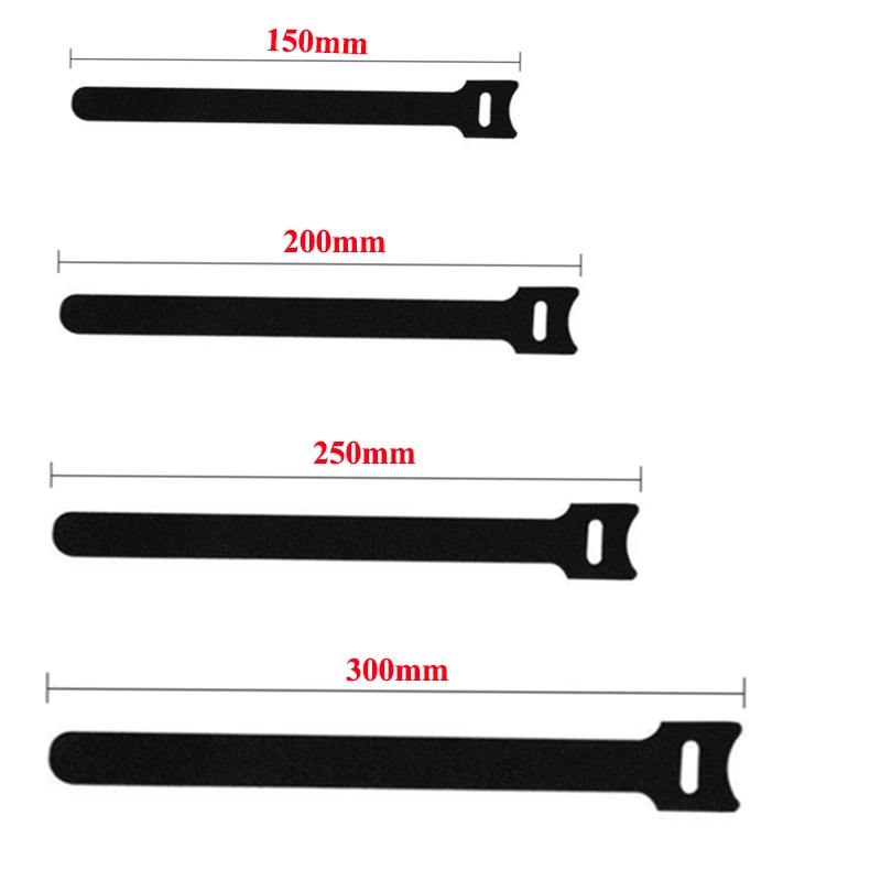 Reusable T-type Winder Cable Tie Wire Buckle Strap Nylon Loop Wrap Black Back To Back Data Cable Self Adhesive Cable Management