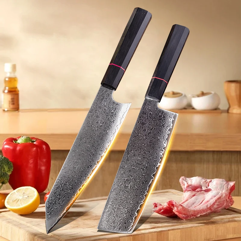 Utility Boning Knife Cleaver Meat Fruit Fish Fillet Kitchen Knives G10 Handle Damascus Steel Blade Barbecue Knives Chef Tools