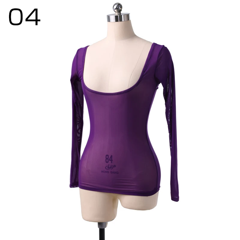 Women Chest Support Bodycon Gauze Top Sexy See Through Sheer Mesh T Shirts Bellydance Costume Carnival Outfit Open Bust Leotard