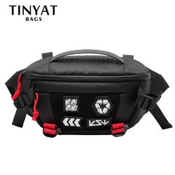 TINYAT Man Waist Bag Pack Large Capacity Waterproof Crossbody Bag Travel Sports Chest Bag Men Phone Fanny Pouch Multifunction