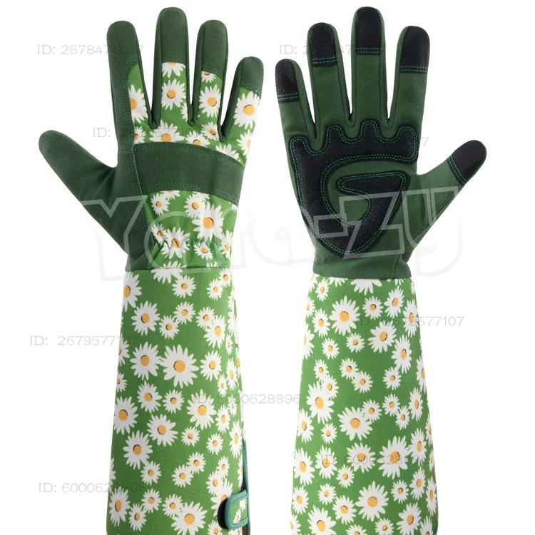 

Gardening Gloves for Women Breathable Long Garden Gloves with Grip Thorn-Proof Leather Work Gardening Gloves