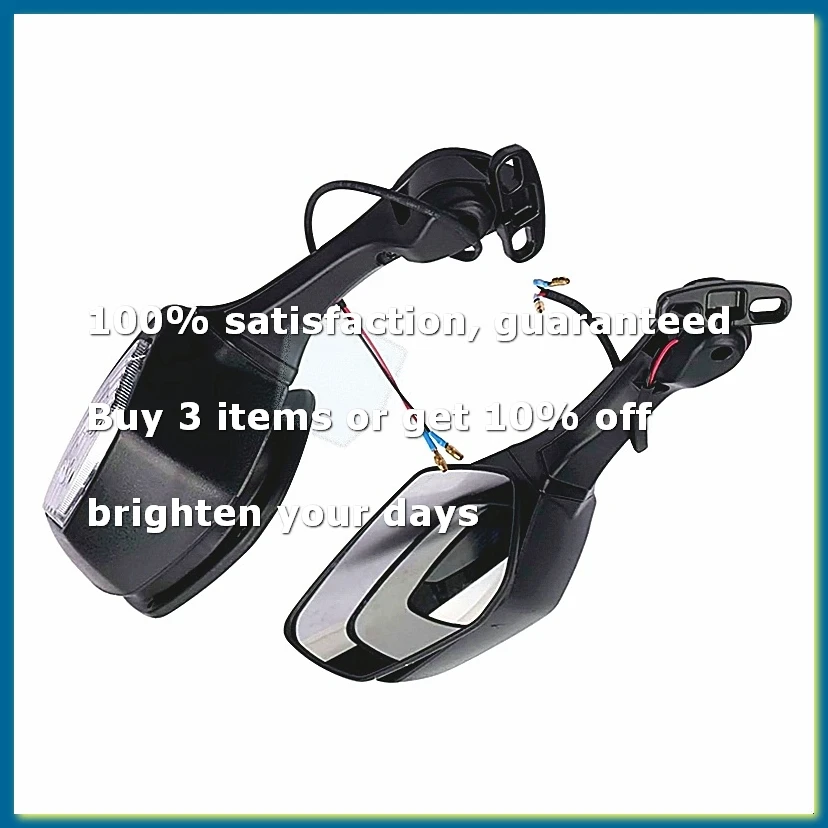Motorcycle Rearview Mirrors with LED Turn Signals Lights for 400 650 -10R ZX10R