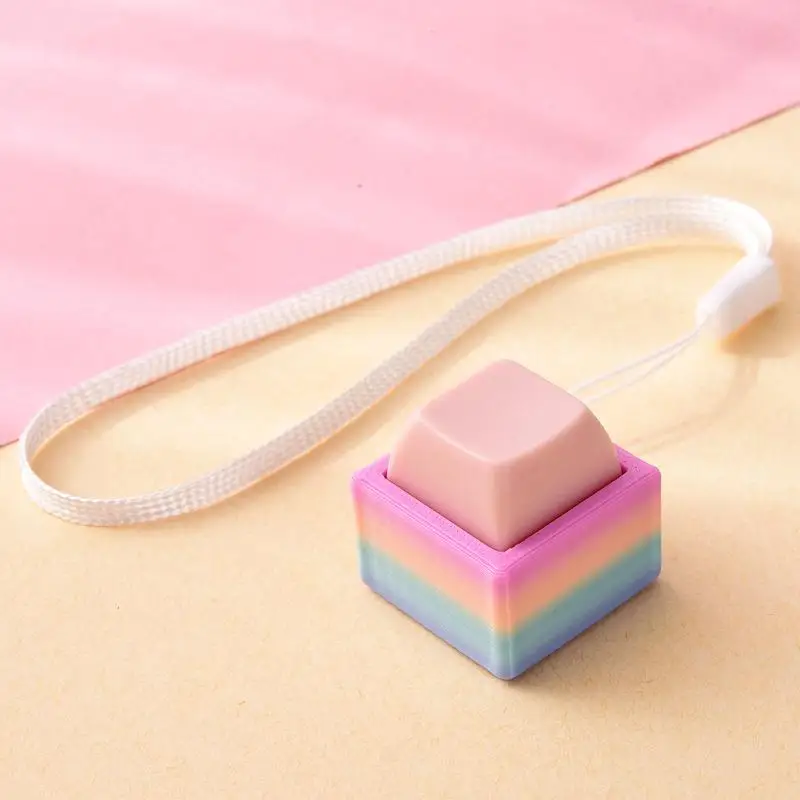 Lebendige Farben, Tastatur-Tasten als Fidget-Spielzeug, angenehmes taktiles Feedback, tragbares Schlüsselband zur Stressbewältigung, ideal für Büro, Schule und den täglichen Gebrauch. – Detail 22