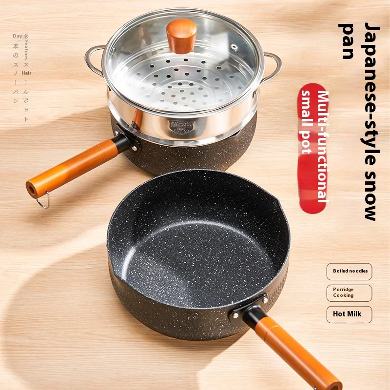 Gianxi Xue Flat Pot Baby Food Pot Frying And Boiling Integrated Small Milk Pot Instant Noodles Soup Pot Household Non Stick Pot