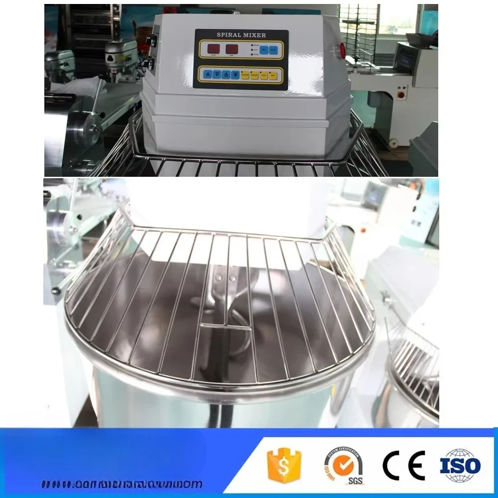 Dual Sport and Dual Speed 12KG 25kg 50kg 100kg Flour Commercial Spiral Dough Mixer