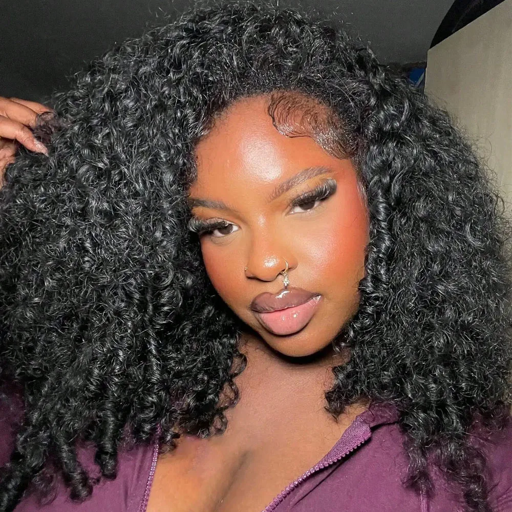 

Парик из натуральных волос с 250% плотностью, вьющийся, в стиле бирманских кудрей, 13x4, с прозрачным HD-кружевом, влажный и волнистый, с естественным цветом волос.