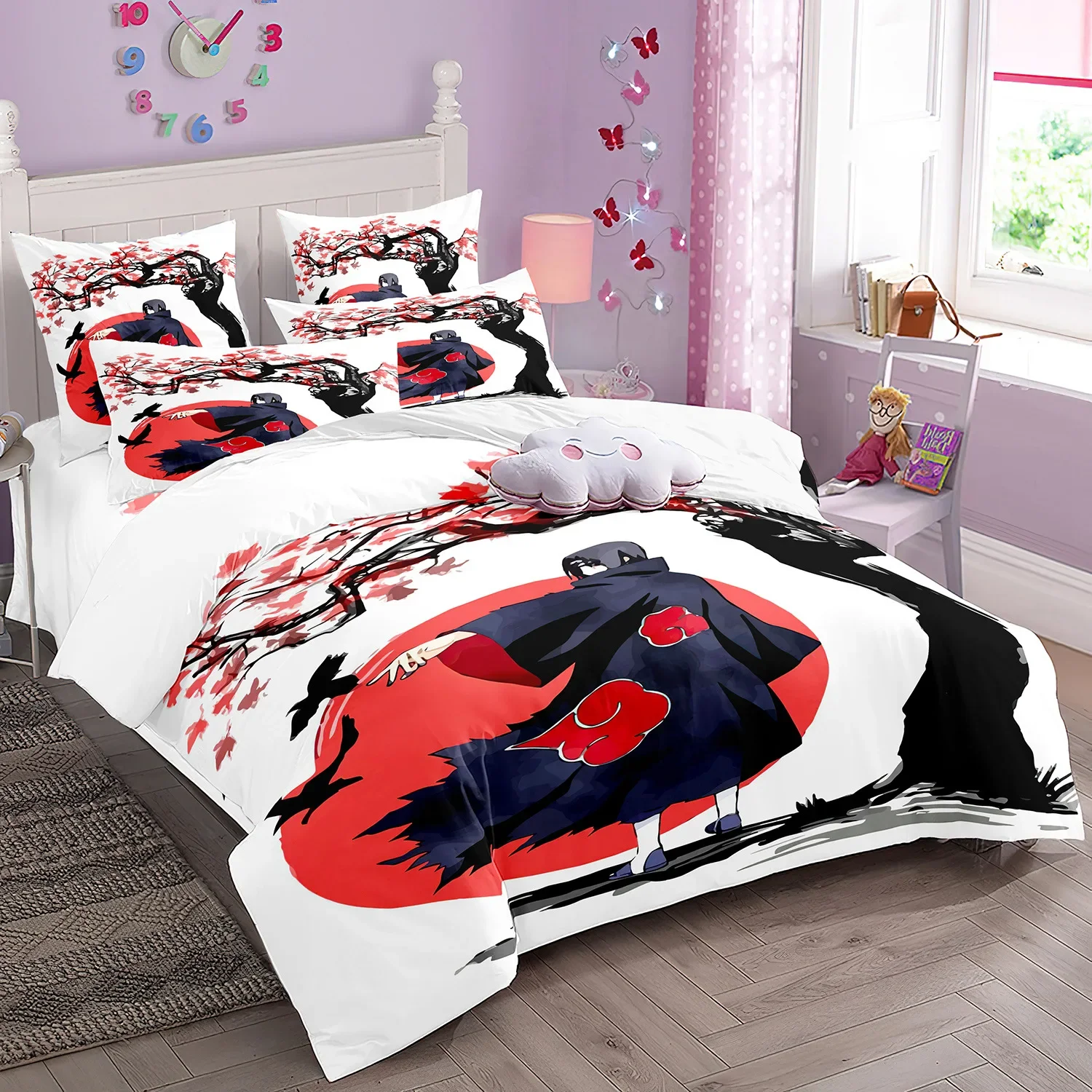 

Лидер продаж, комплект постельного белья высокого качества Ninja Uzumaki Uchiha, комплект постельного белья аниме N-Naruto, пододеяльник и наволочка для мальчиков, подарок