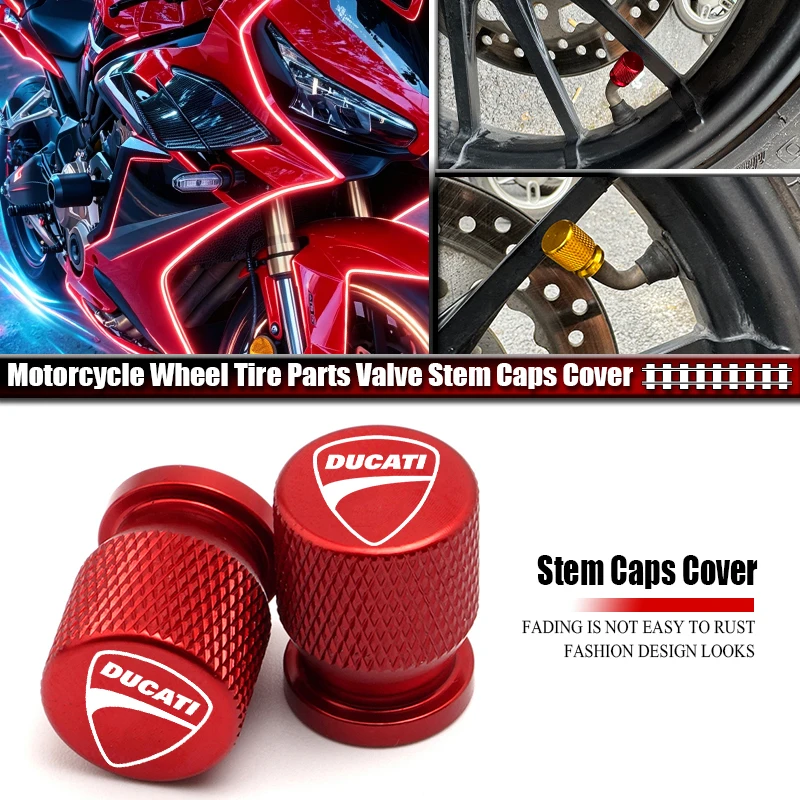 For Ducati Diavel Superleggera V4 V2 Scrambler MONSTER 959 1199 1299 Panigale 848 /EVO 1198/S/R Motorcycles CNC Tire Valve Caps